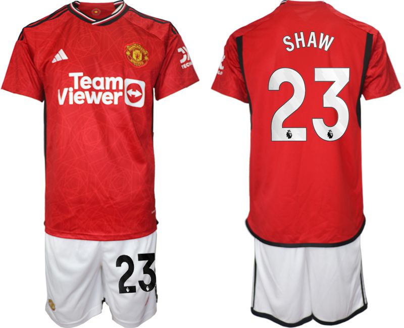 Men 2023-2024 Club Manchester United home red #23 Soccer Jersey->->Soccer Club Jersey